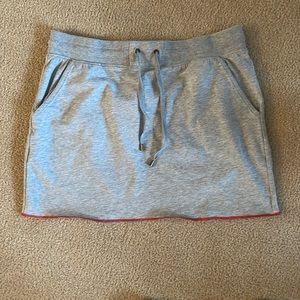 Grey skirt with red stitching